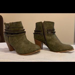 Olive green bootie
